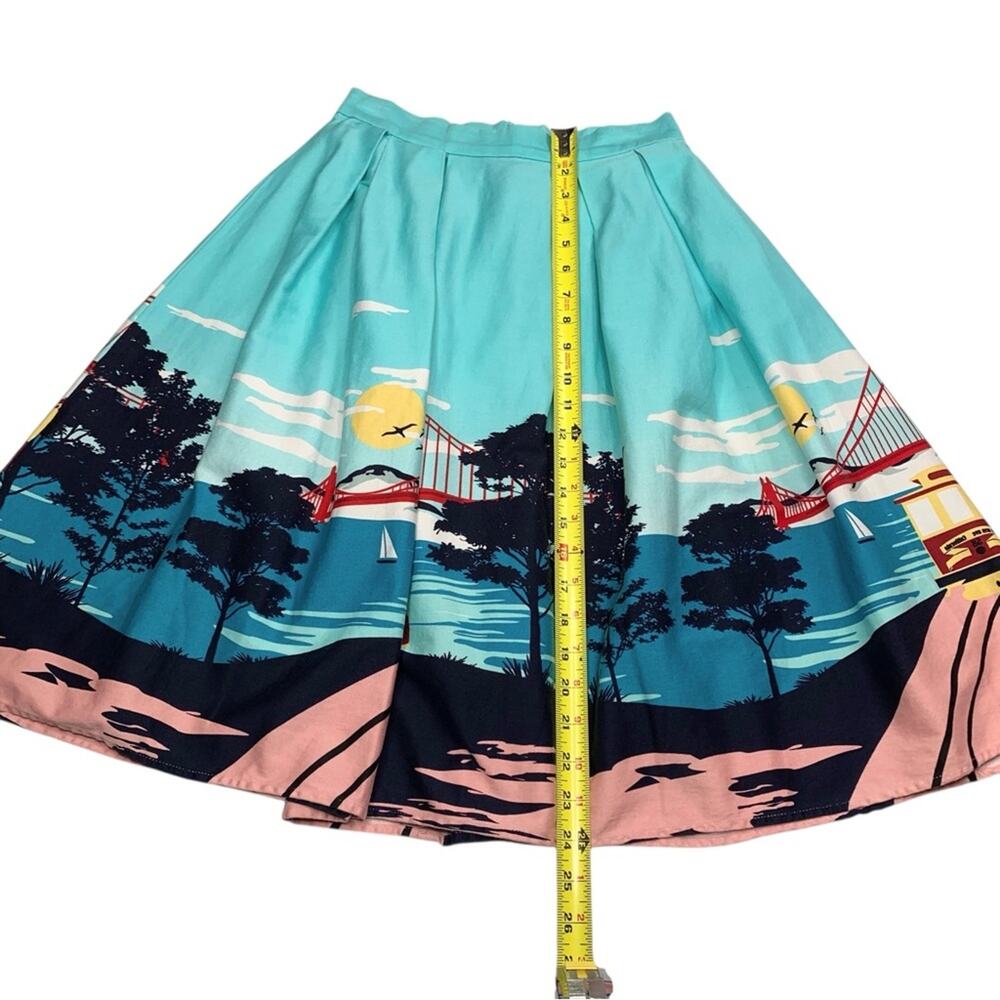 San Francisco Swing Skirt S 6 Golden Gate Bridge Novelty 50s Retro Collectif - Picture 7 of 11